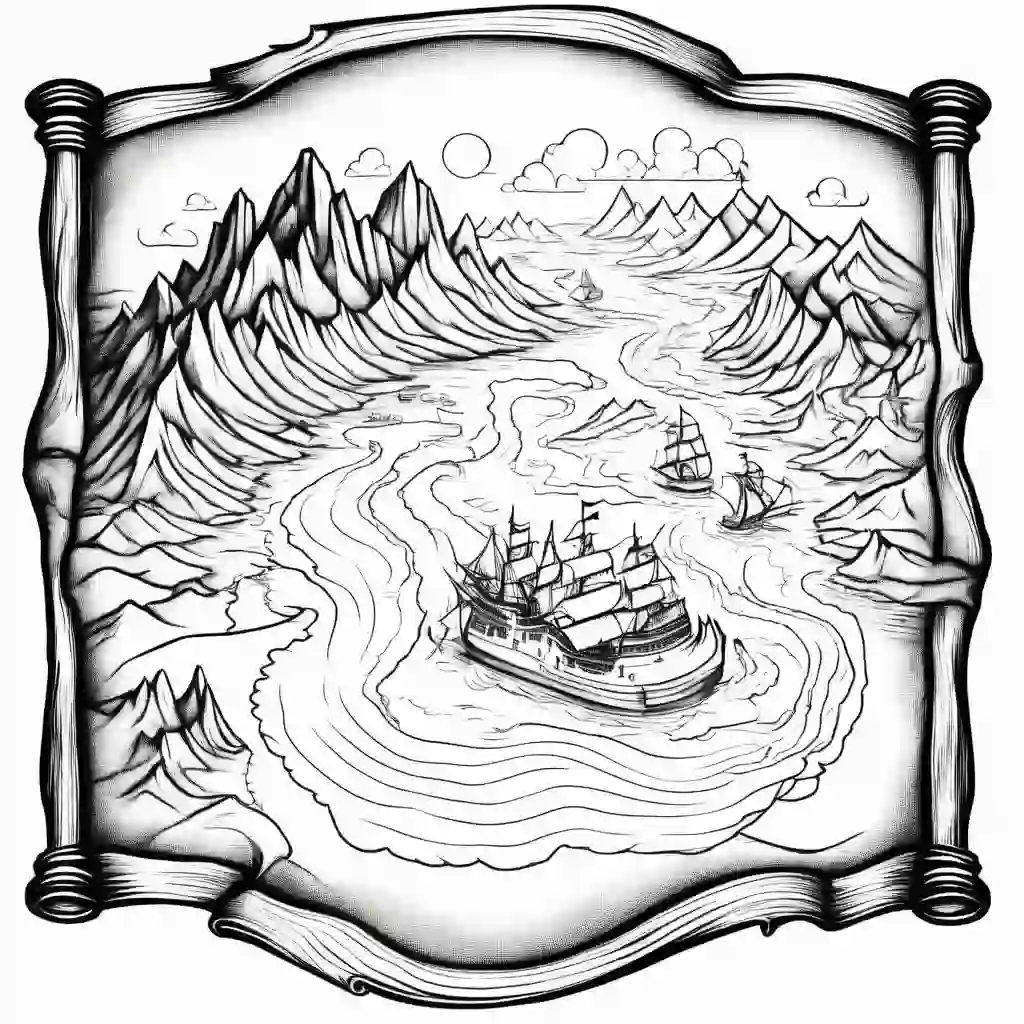 Treasure Map coloring pages